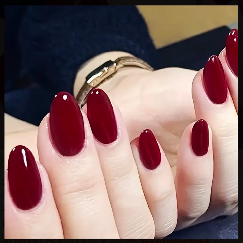 Elegant Red Wine Press On Nails